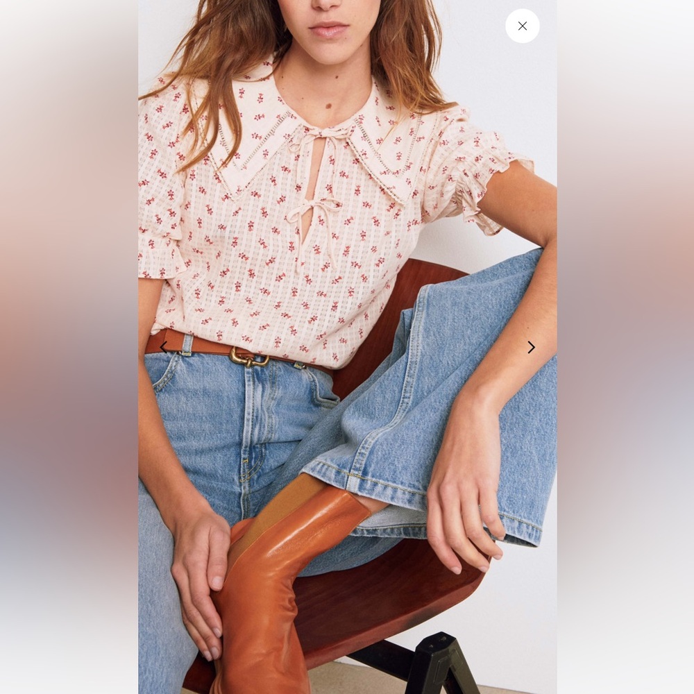 ba&sh short sleeve floral top